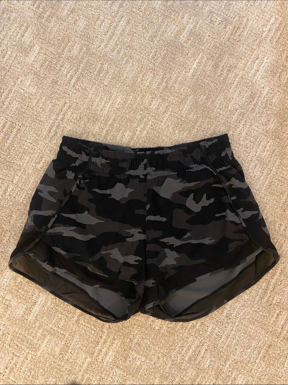 Athleta Black Camo Running Shorts